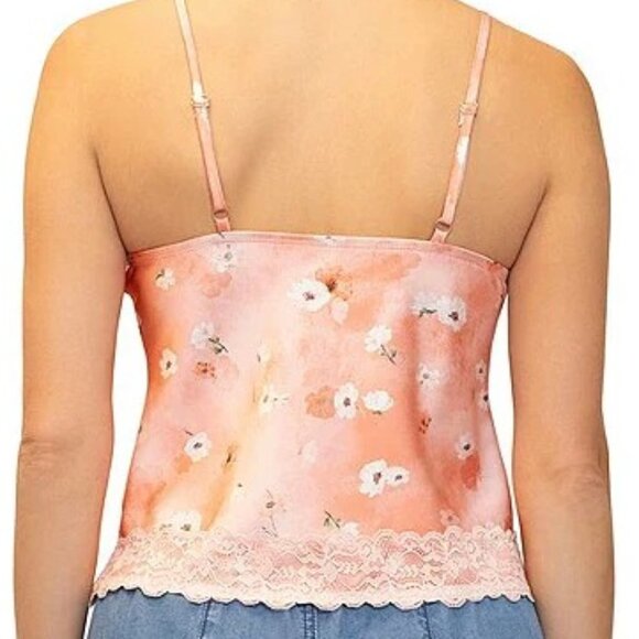 Stevie By Steve Madden Floral Print Lace Trim Camisole Top SZ M - NWT - Picture 2 of 8